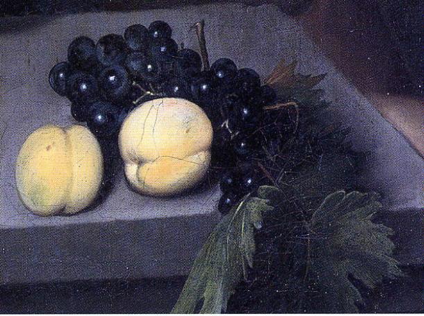 Caravaggio, Bacchino malato - detail of peaches